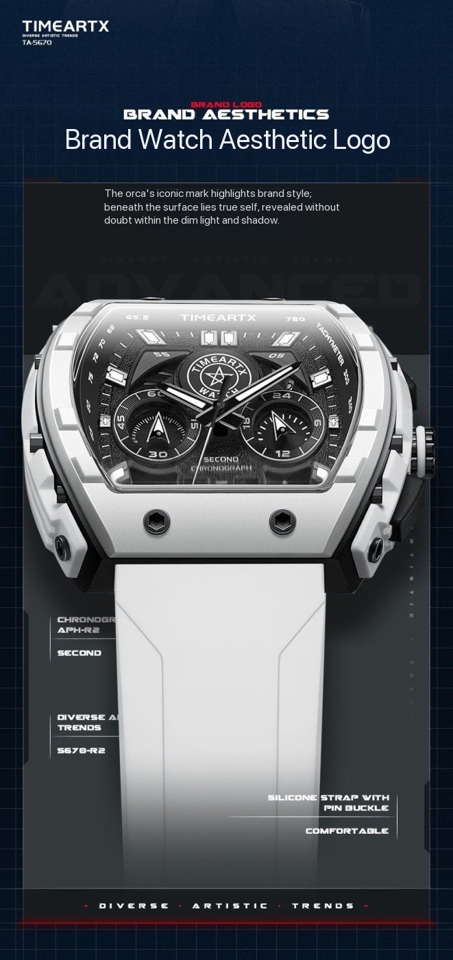 TimeArtx Casual Everyday Chronograph Watch, 30mm Water resistant, Calendar