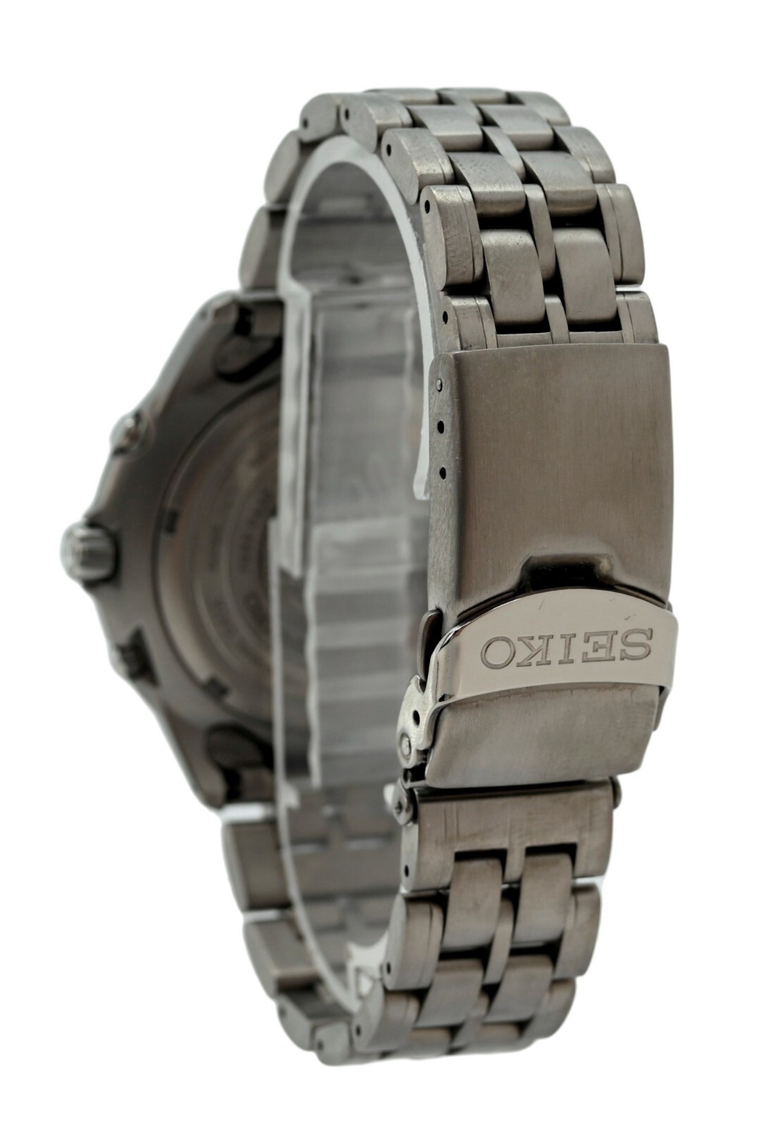 Men’s 41mm Seiko Kinetic Titanium Landmaster SBCN003 Black Dial Watch 7K32-0A10!