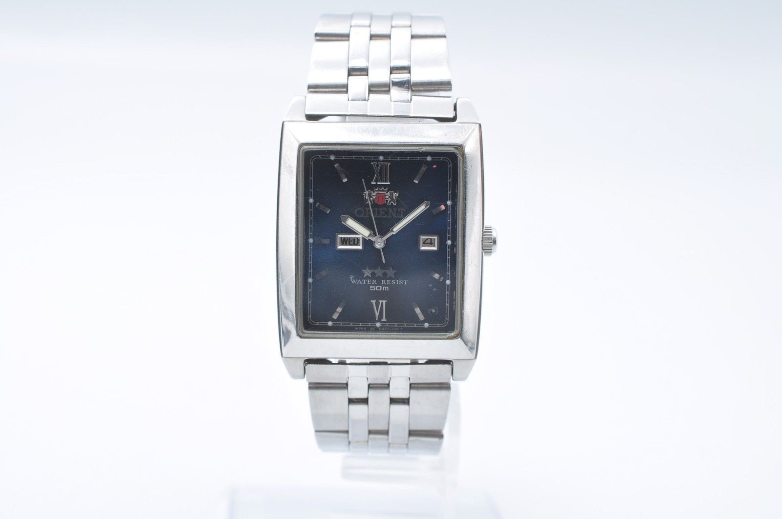 ORIENT NQAA-C0 Three Star AT Automatic Day Date Watch Men’s Square w-1070