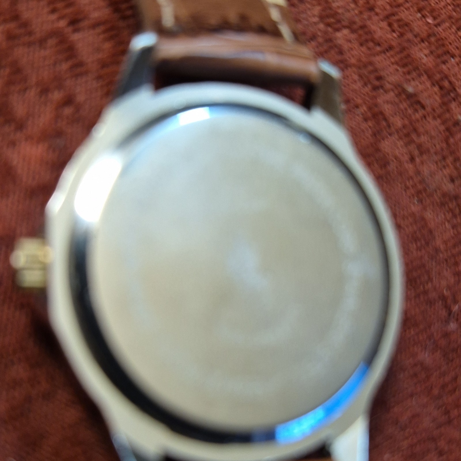 U.S. Polo Assn. Quartz Analog Watch Brown Leather Strap Silver Case 40-43.9mm