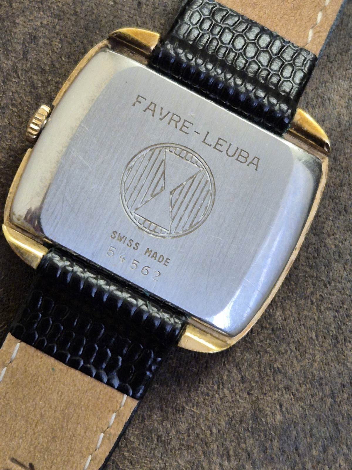 Vintage Rare Favre Leuba Happy Gold Plaque Watch 30 mm Working
