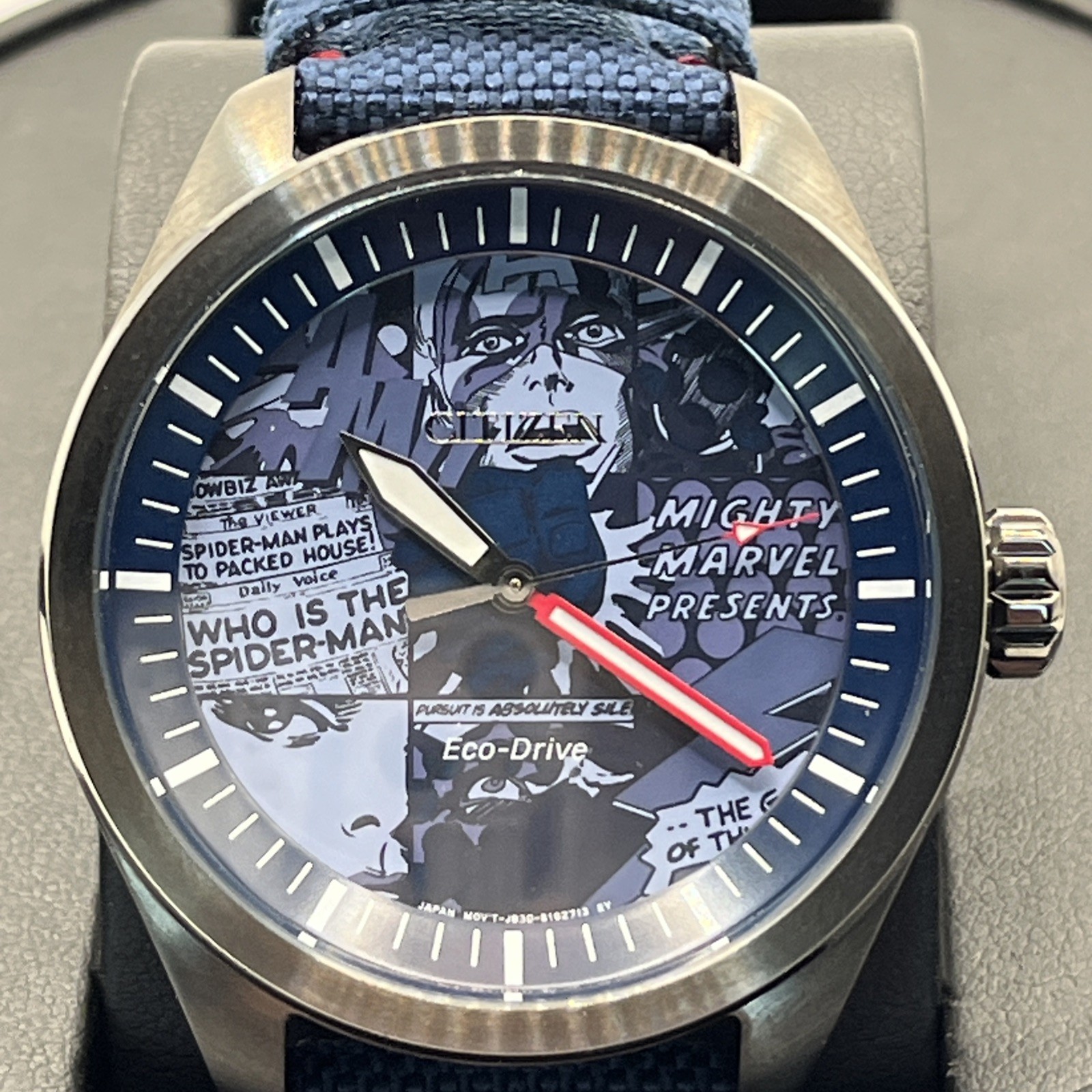 Citizen Spider-Man Men’s AW1156-01W 43mm Watch Eco Drive NWT $295