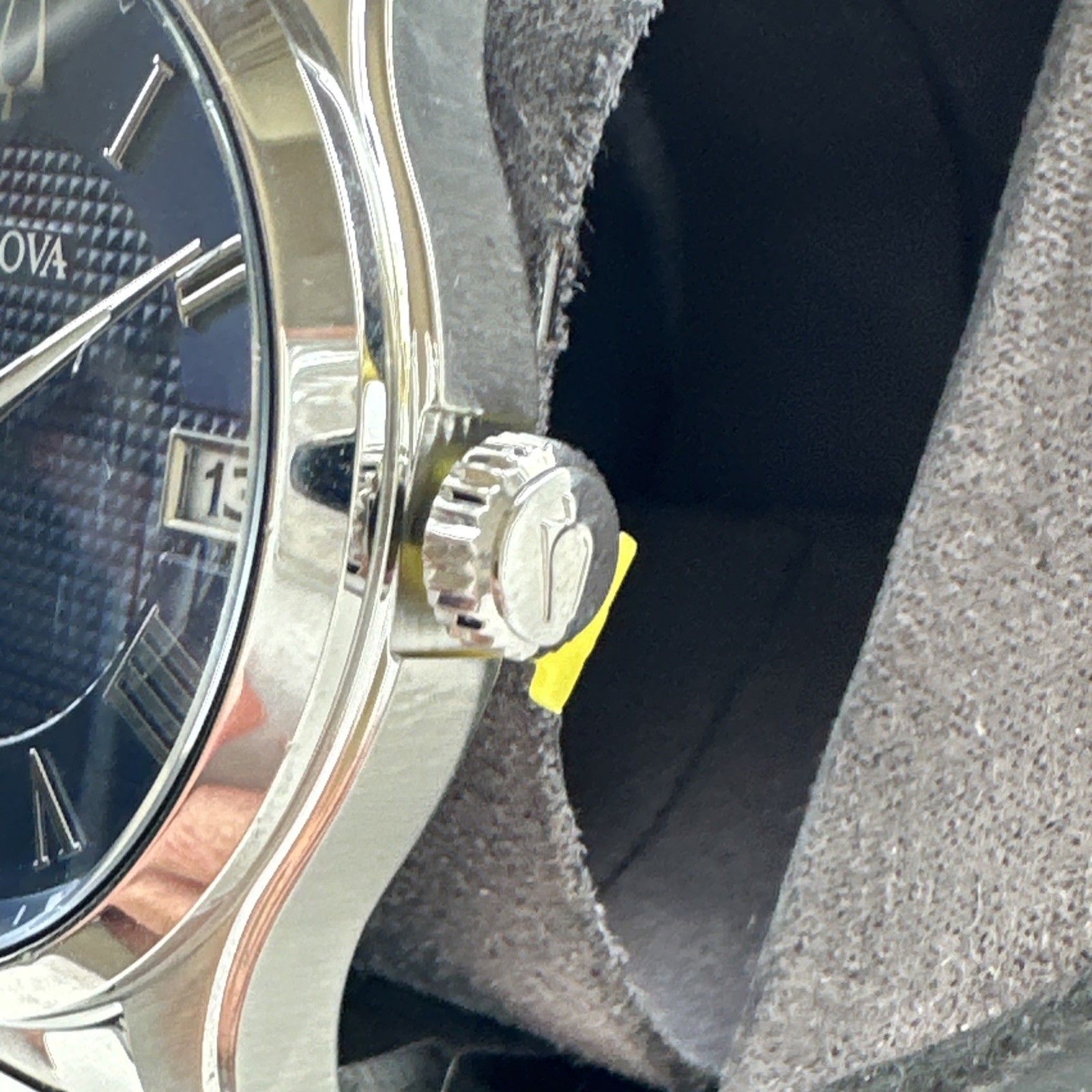 Bulova Wilton Men’s Quartz Silver-Tone Blue Dial Watch 41MM 96B386