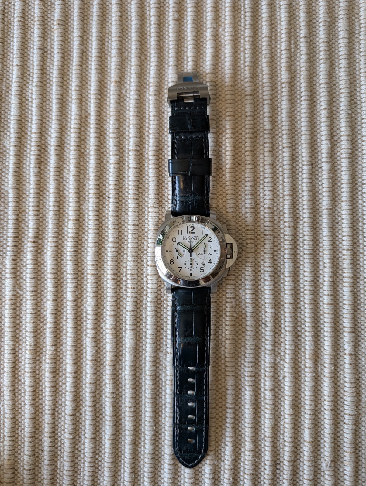 Panerai Luminor Daylight Chrono White Dial PAM00188 With Box & Papers