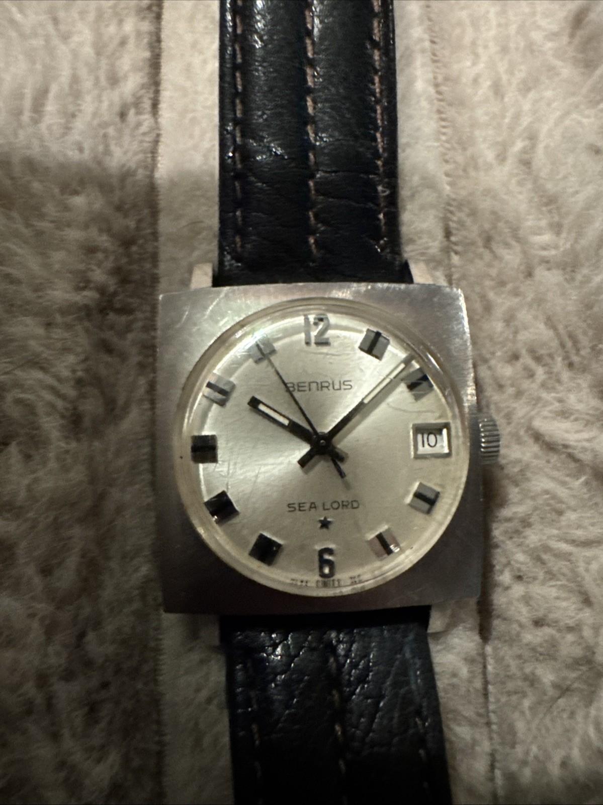 Vintage Benrus Sea Lord 30mm Tank Manual Wind Men’s Watch Running Well!