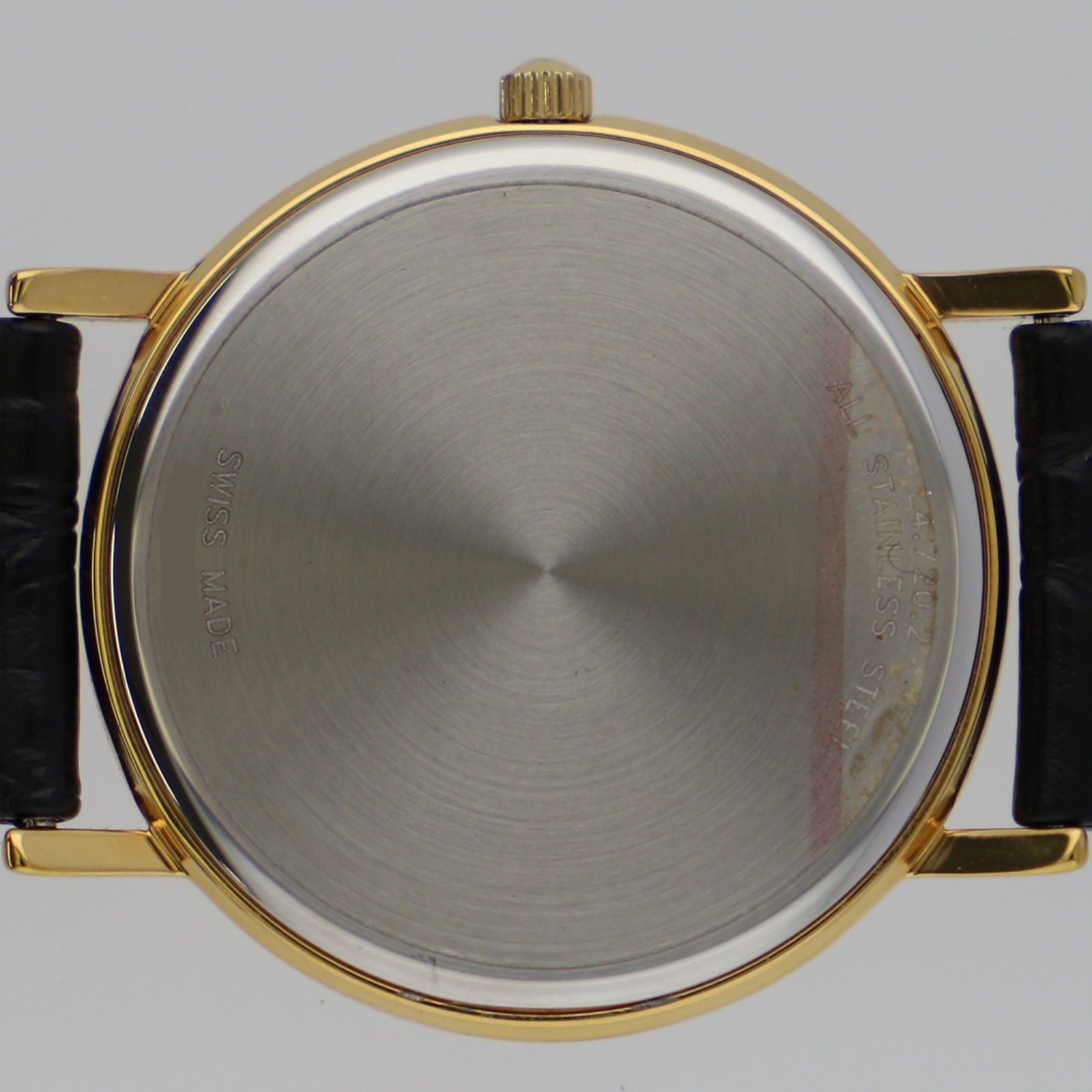 LONGINES L4.720.2 Plaisance white Dial Quartz Gold Plated Leather Men’s