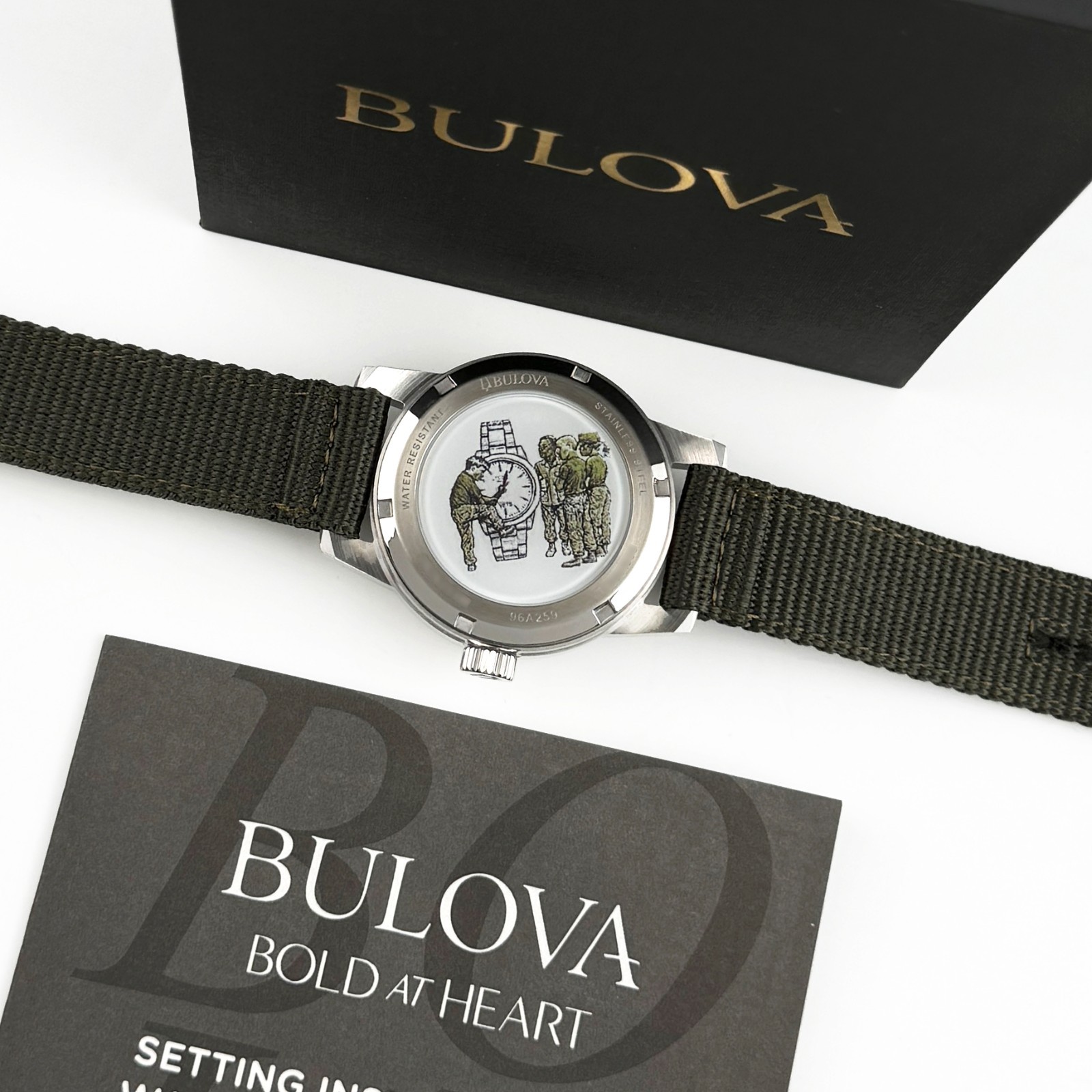 Bulova 96A259 Men’s Hack Watch automatic Black Dial Nylon Men’s Watch 38mm
