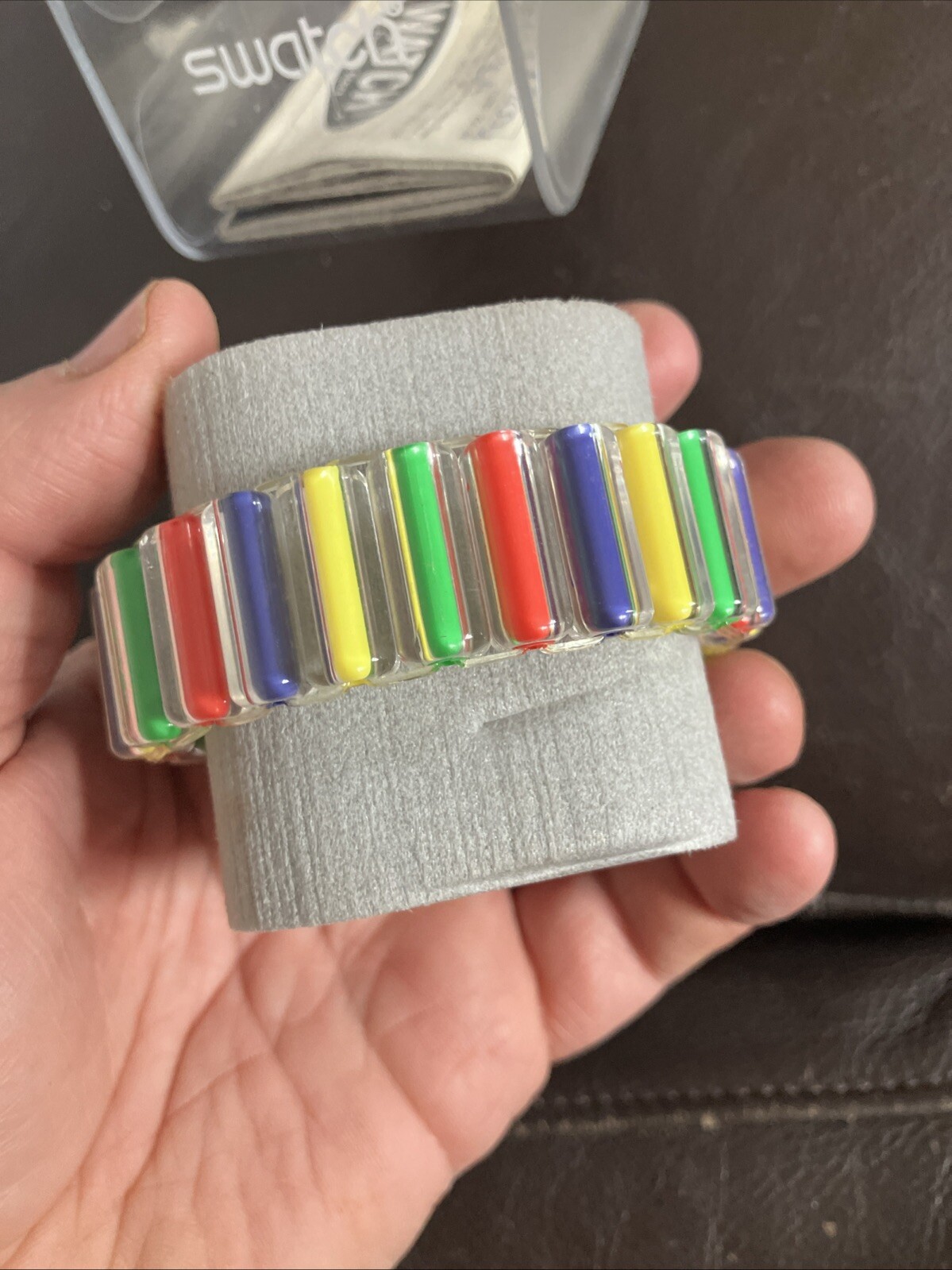 Swatch Candy Gloss Watch Multi Colour Rainbow Pride