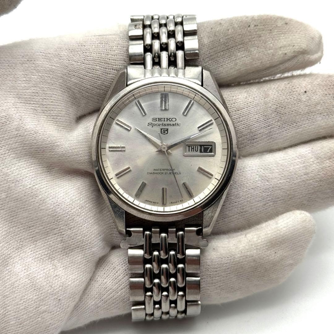 Rare SEIKO 5 Automatic Day Date Round working From Japan