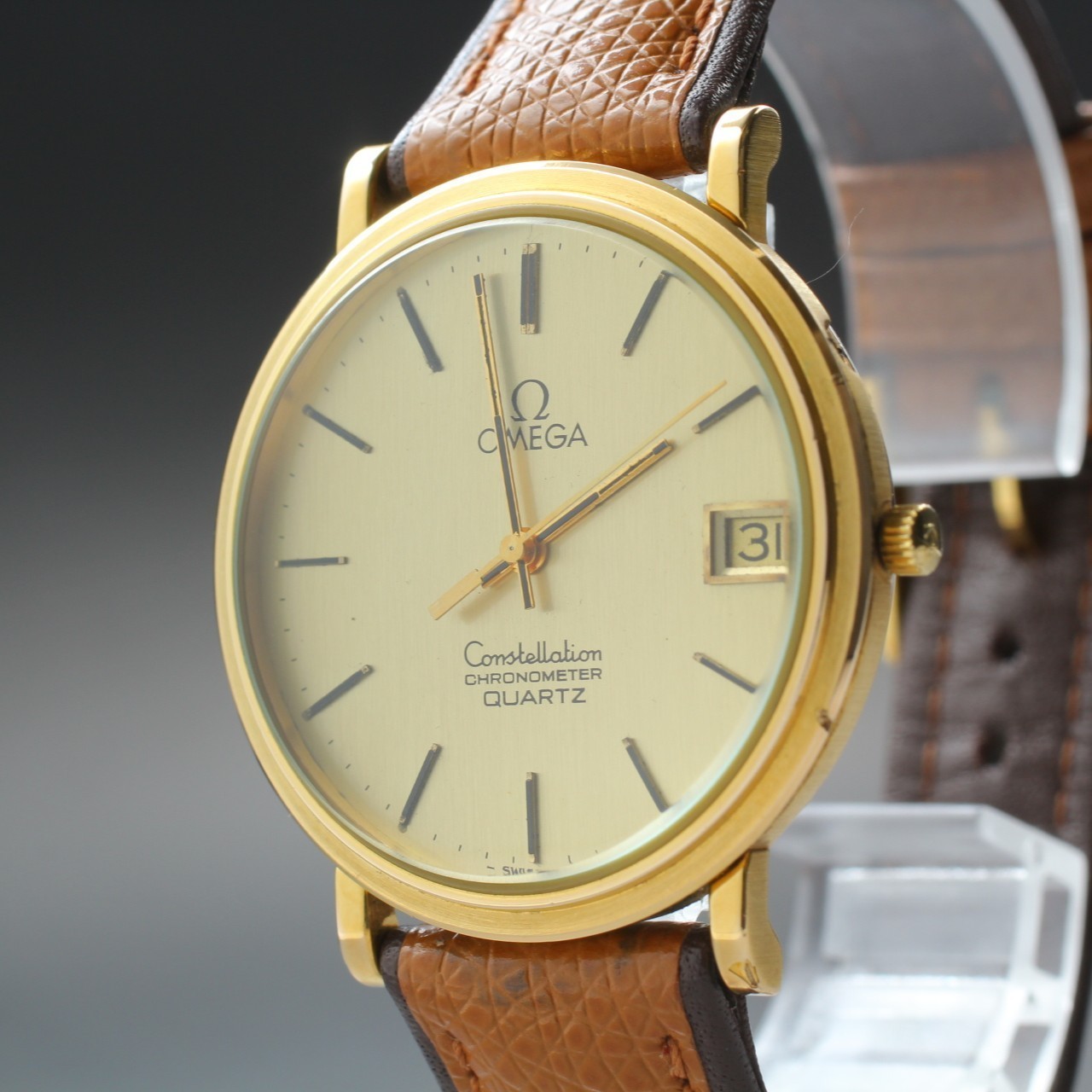 Vintage [N Mint] Omega Constellation Cal.1333 Chronometer Gold Men Qz Watch #119