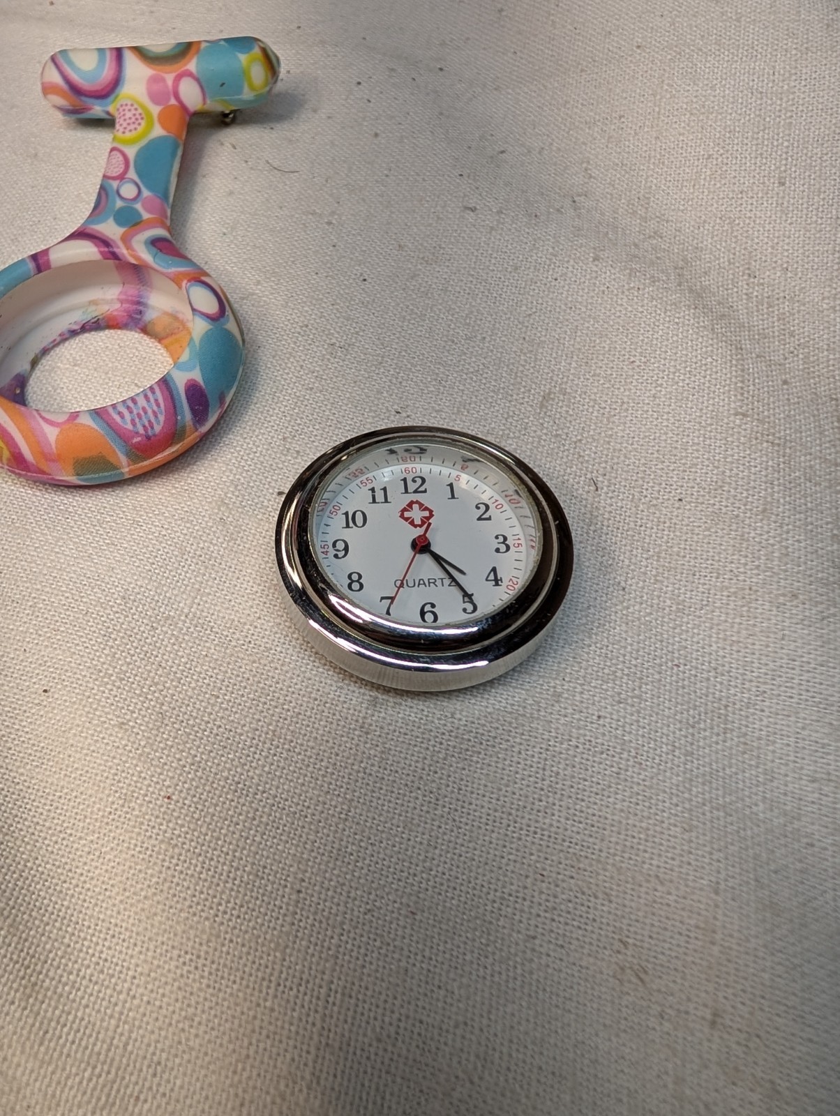 Blue Purple And White Silicone Nurse Lapel Watch Pin Fresh Battery