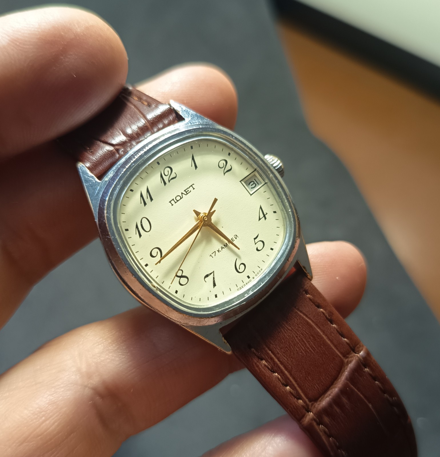 Vintage Men’s watch Poljot 17 jewels mechanical Soviet USSR