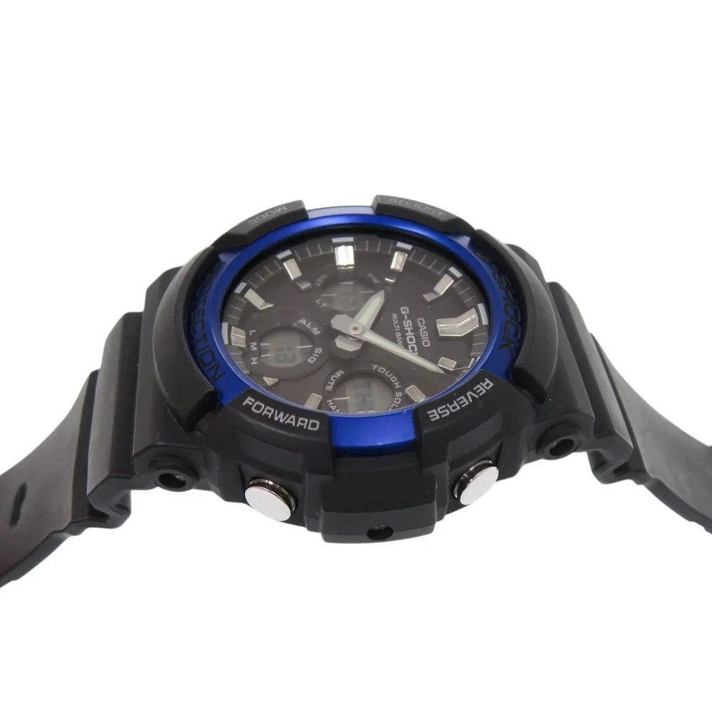 Excellent condition Casio G-SHOCK GAW-100B-1A2JF Resin Aluminum Black Blue Tough