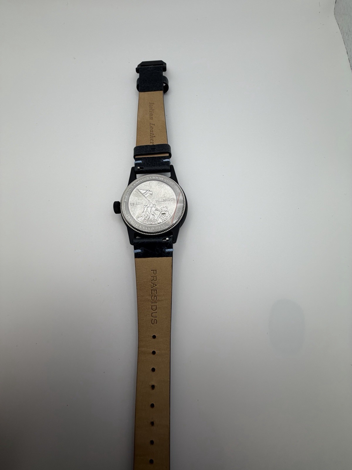Praesidus Iwo Jima Black Sand Quartz Watch Lume Hands Steel, Box, Leather