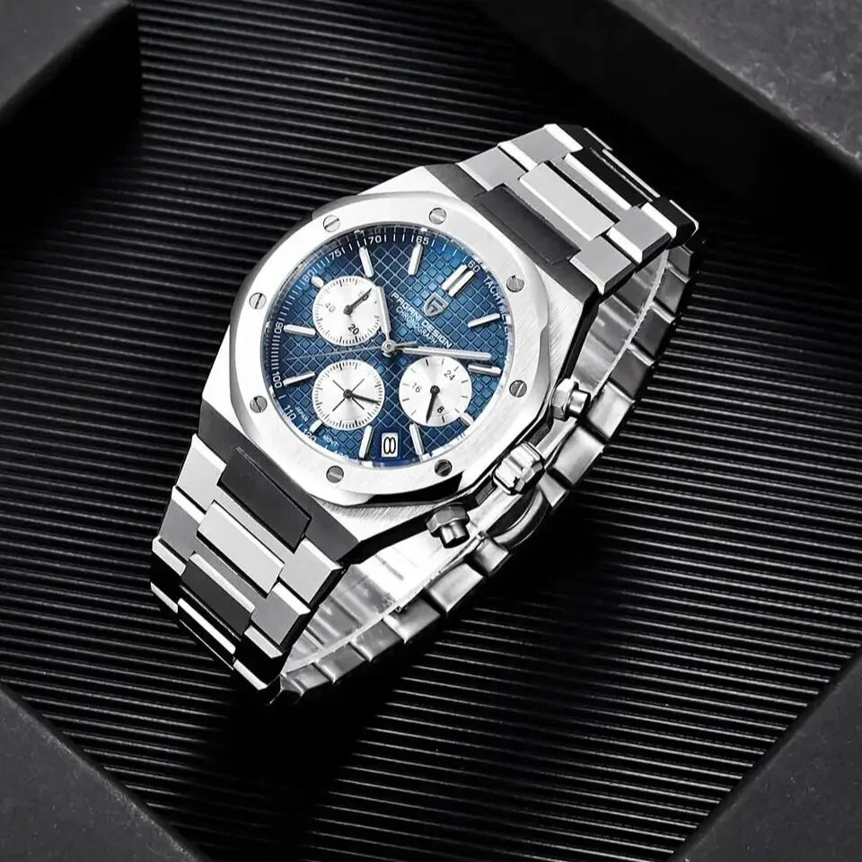 PAGANI DESIGN 2024 New Stainless Steel Watch Luxury Sports Chronograph Quartz
