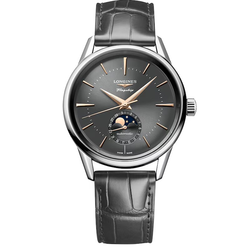 New Longines Flagship Heritage Moonphase Grey Dial 38.5mm Men’s Watch L48154522