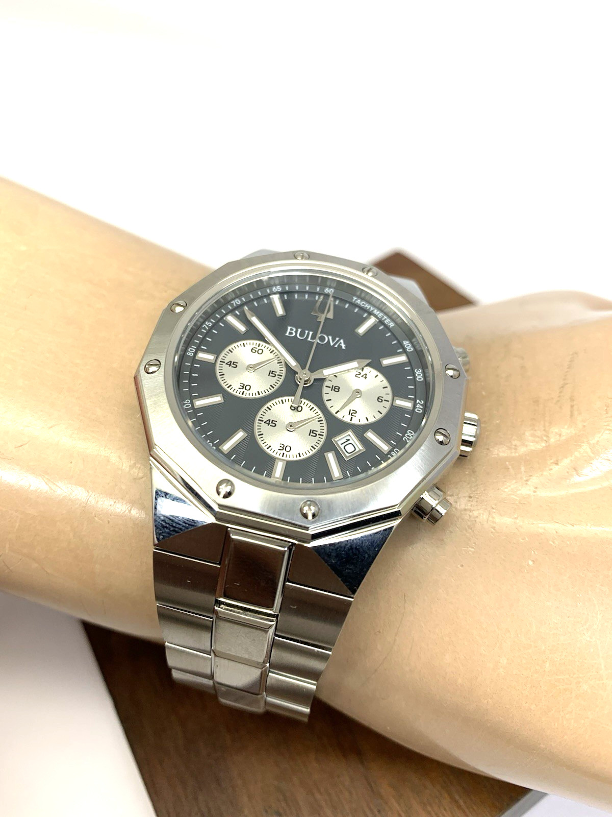Bulova Men’s Watch 96B459 Prestige Quartz Chronograph Gray Silver Steel 40mm