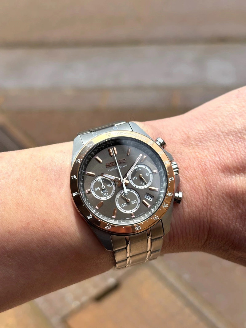 SEIKO Spirit SBTR026 Quartz Chronograph Brown Men’s Watch Authentic Japan