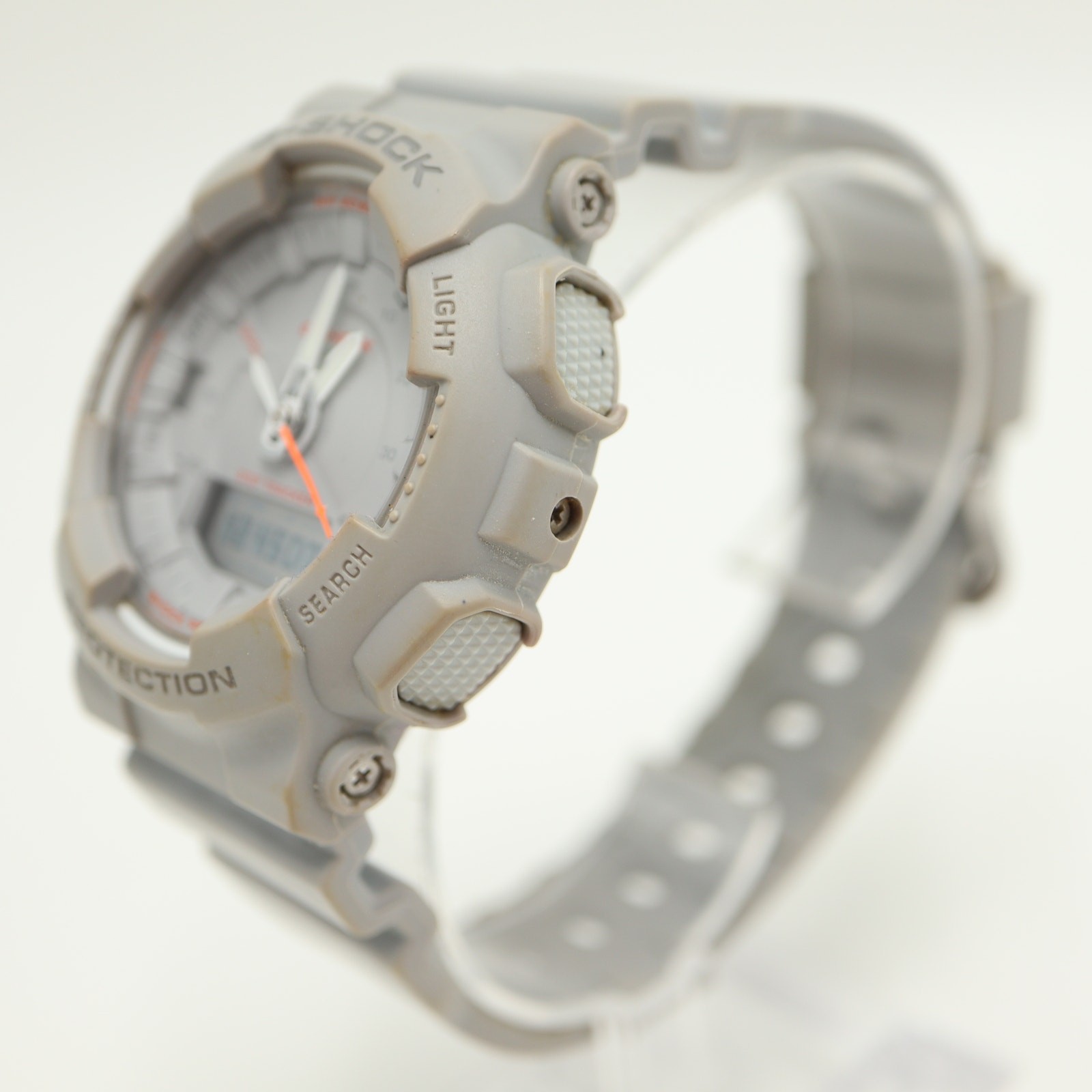 Casio G Shock GMA-S130VC Gray Orange Ana Digi 46mm Watch Step Tracker Chrono