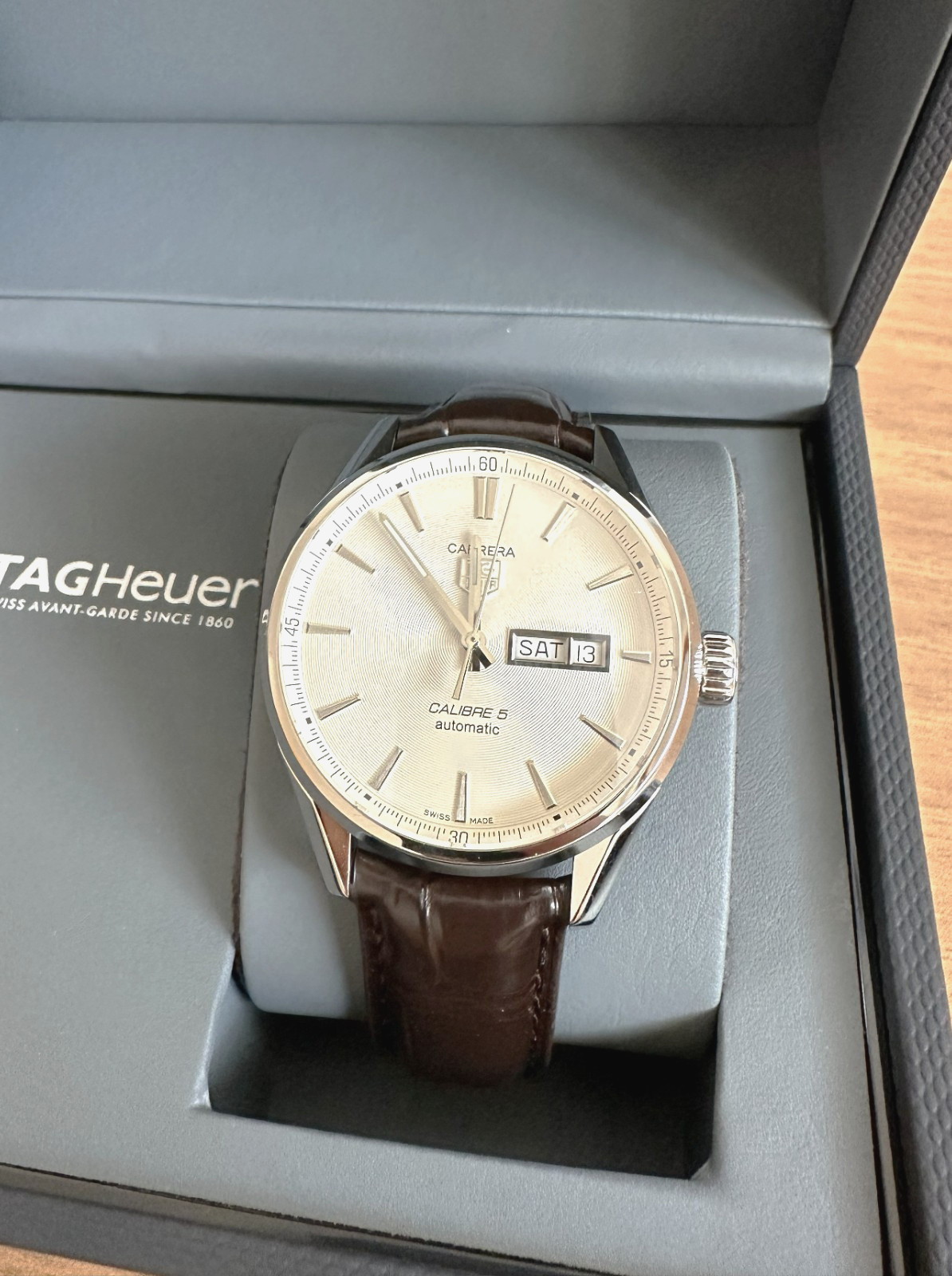 TAG Heuer Carrera Calibre 5 Automatic 41mm WAR201B.FC6291 Leather Band