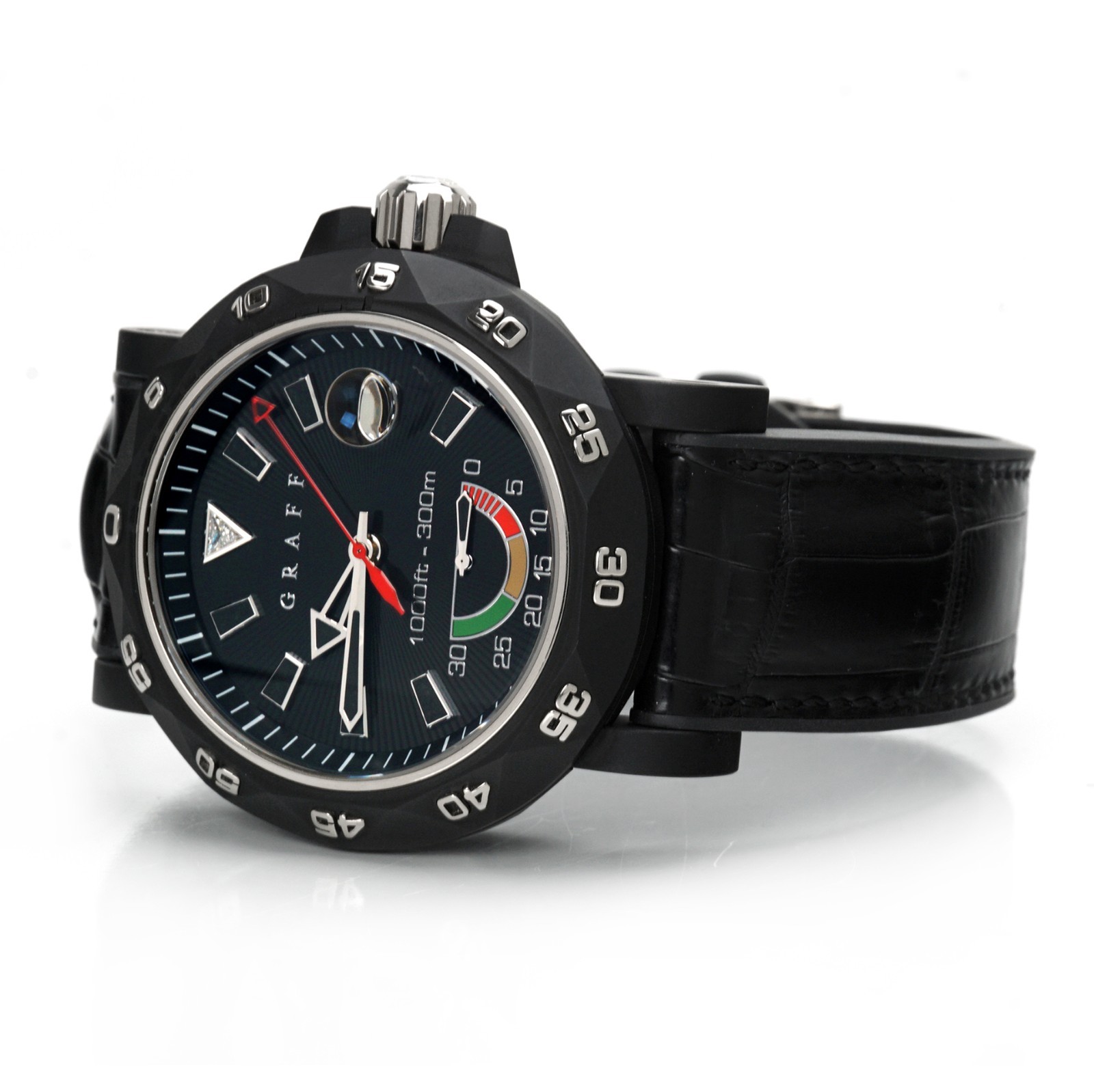 Graff Scubagraff Date Diver SG47DLCWGB White Gold Black DLC Titanium Wristwatch