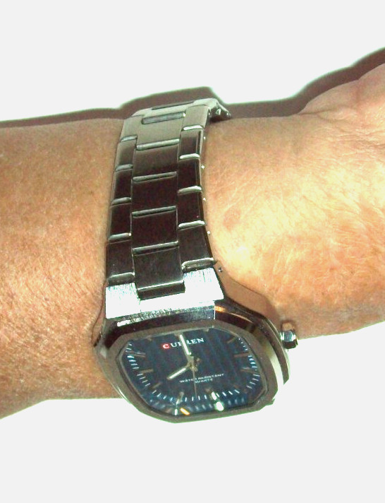 NEW Octagonal Formal Dress Watch Push Button Deploy fits 6.5-6.75″ Runs Great