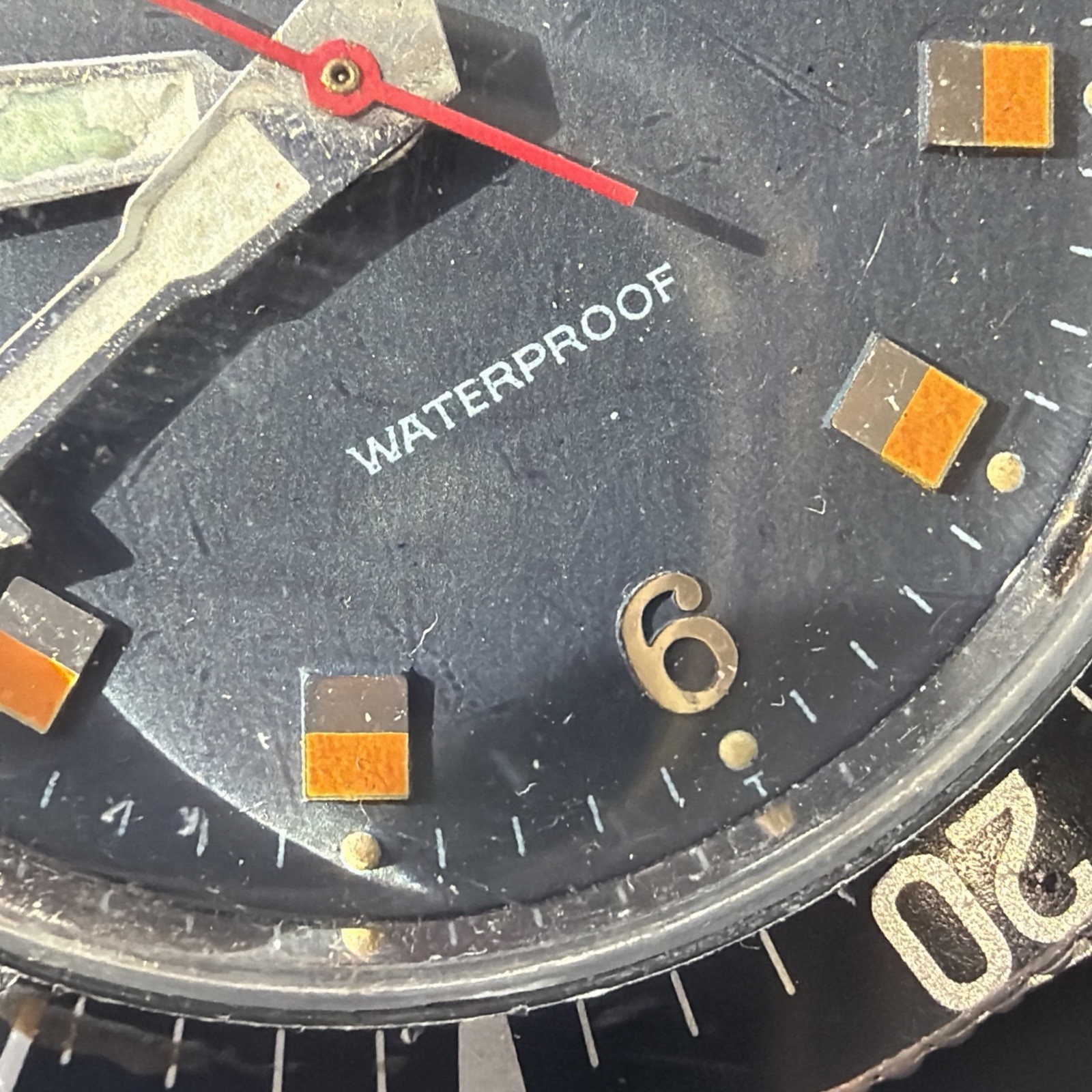 AS53 CARAVELLE VINTAGE DIVER Black Bezel Orange-Black Dial WATERPROOF Running**