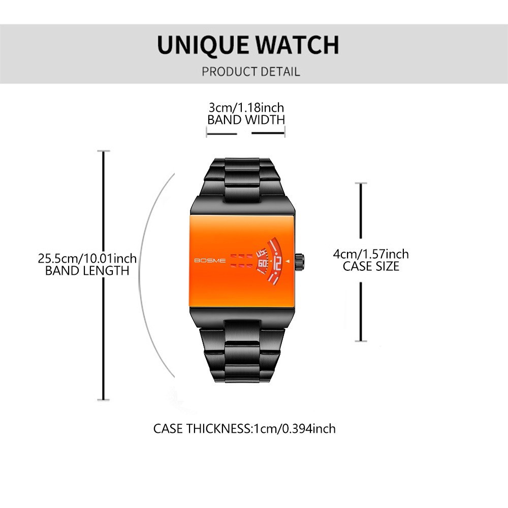 2026 New Luxury Mens Square Unique Design Watch alloy Classic Fashion Gifts