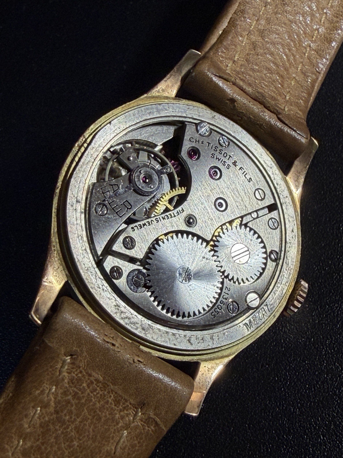 Tissot Antimagnetic Vintage 14K Gold 32.7mm Manual Small Seconds 1950s