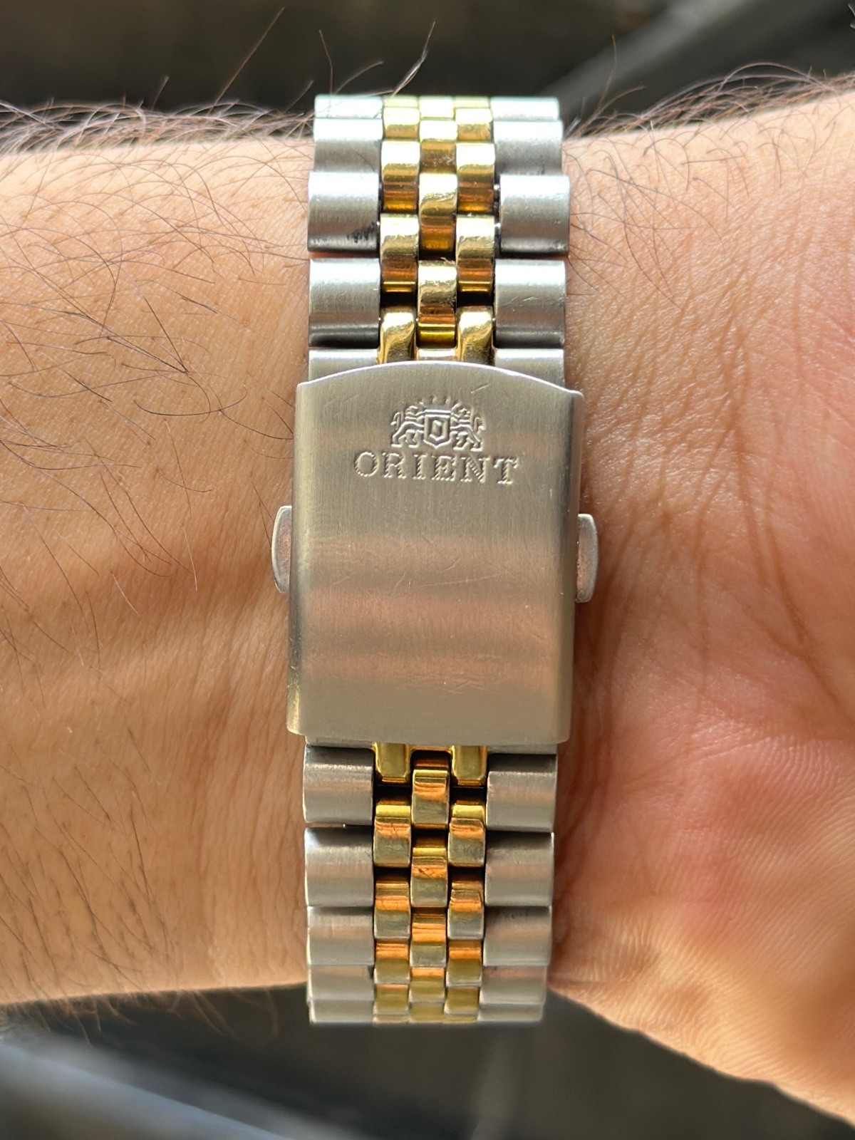 Rare Orient President Day Date Automatic Gold Dial Two Tone Vintage Watch