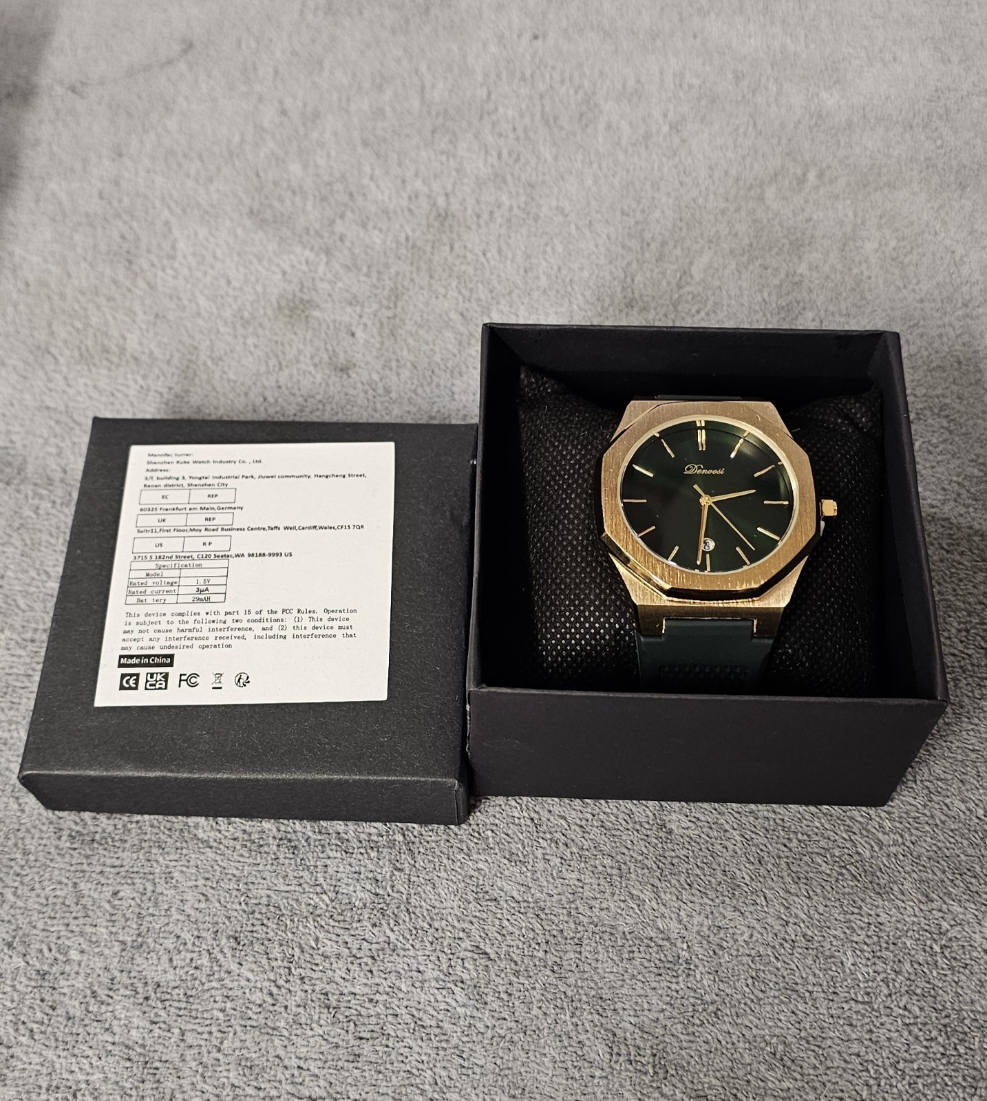 ⌚️New Denvosi Luxury Designer Quartz Watch 43MM 💦Water Resistant Date At 6