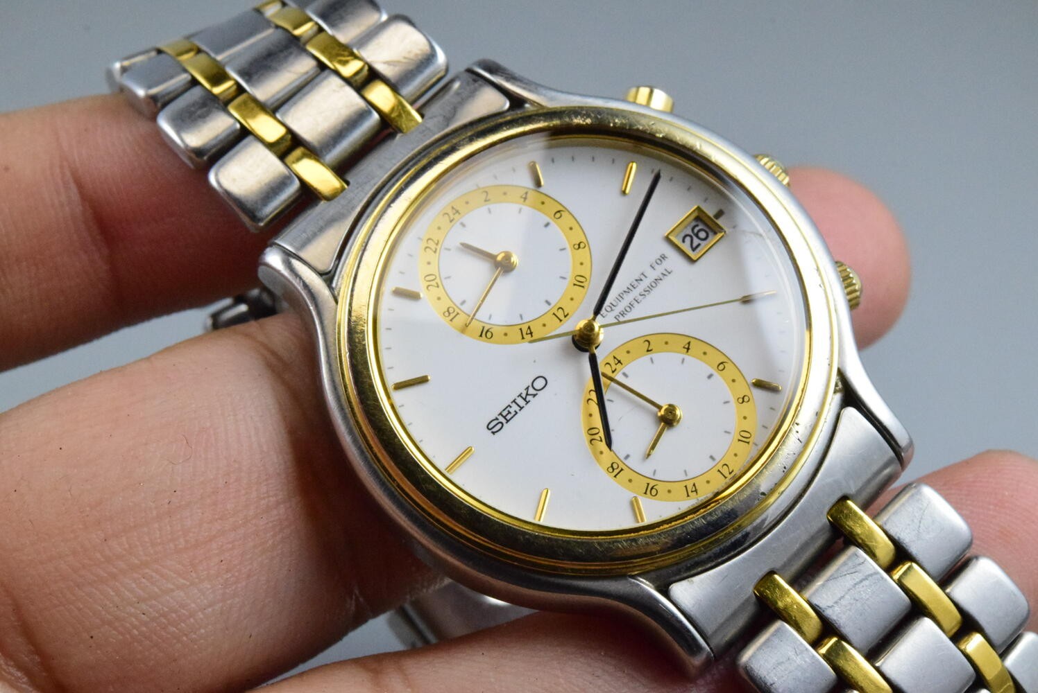 Vintage watch Seiko Equipment for Professional 5T12-7A00 Men Quartz Round 36mm