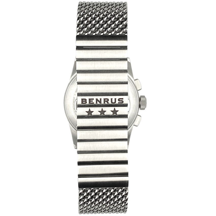 Benrus AirChief2 AC3-SA-BK-SM Chronograph Stainless Steel 41MM Mens Quartz Watch