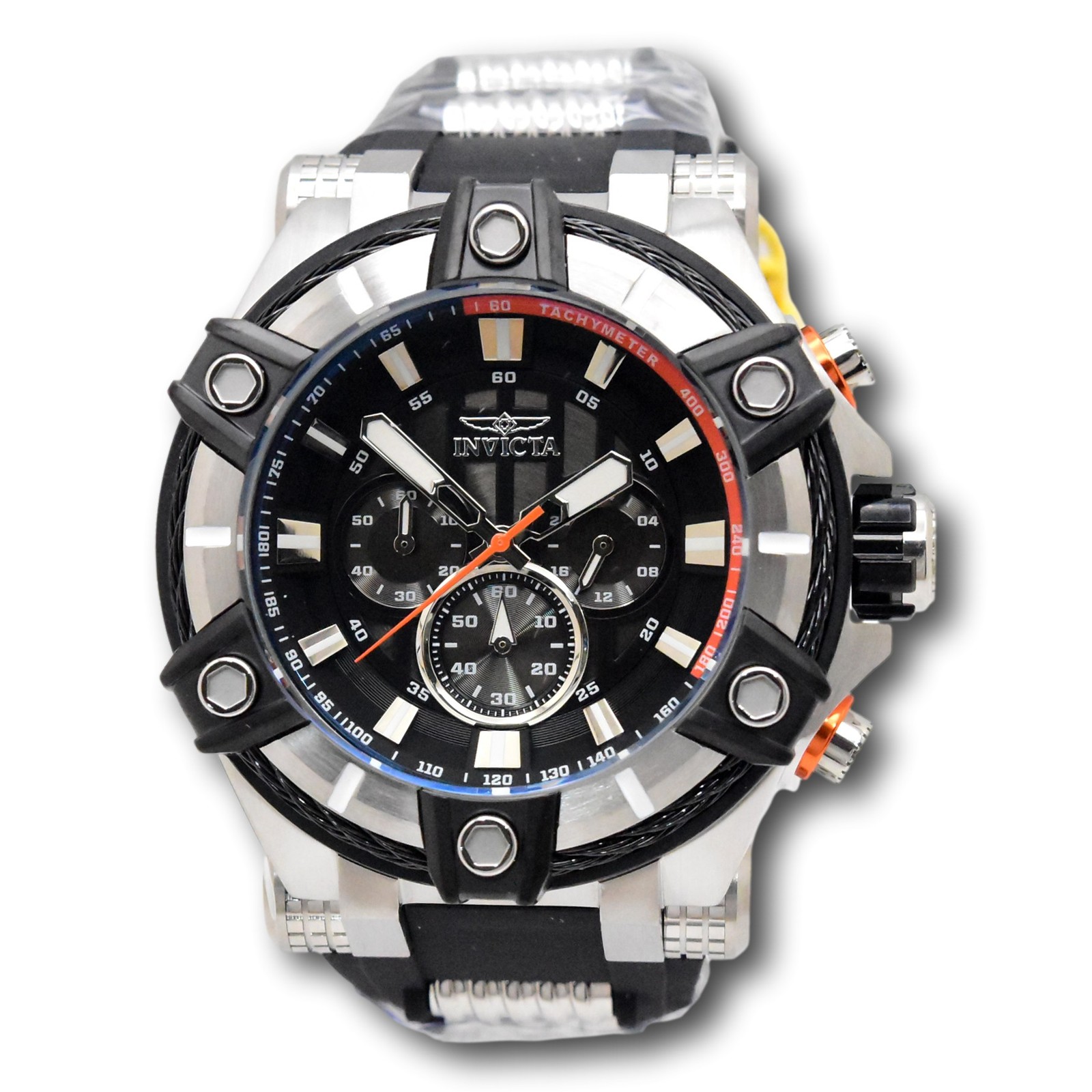 Invicta Bolt Cable Men’s 52mm Black and Silver Chronograph Watch 35547