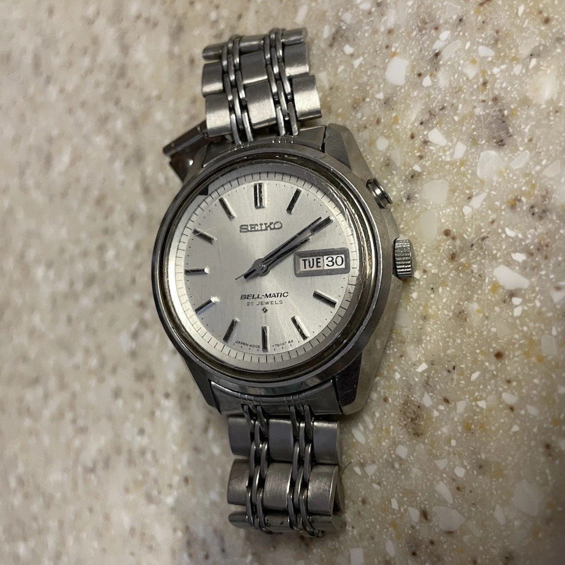 Seiko Bell-Matic Silver Dial Automatic Day/Date Stainless Steel Bracelet