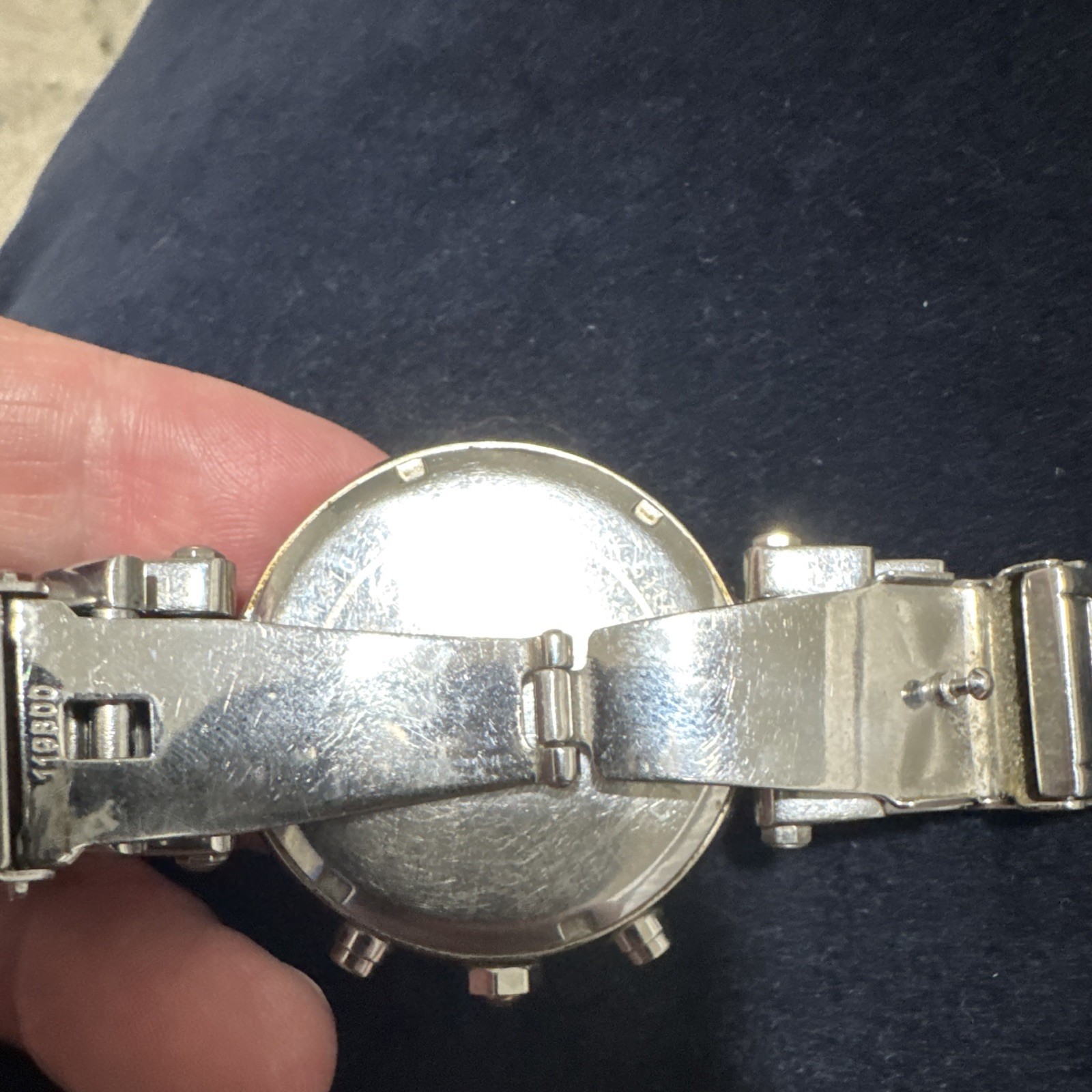 Michael Kors MK6117 Parker Ladies Chronograph Watch Navy Blue Dial Silver Tone