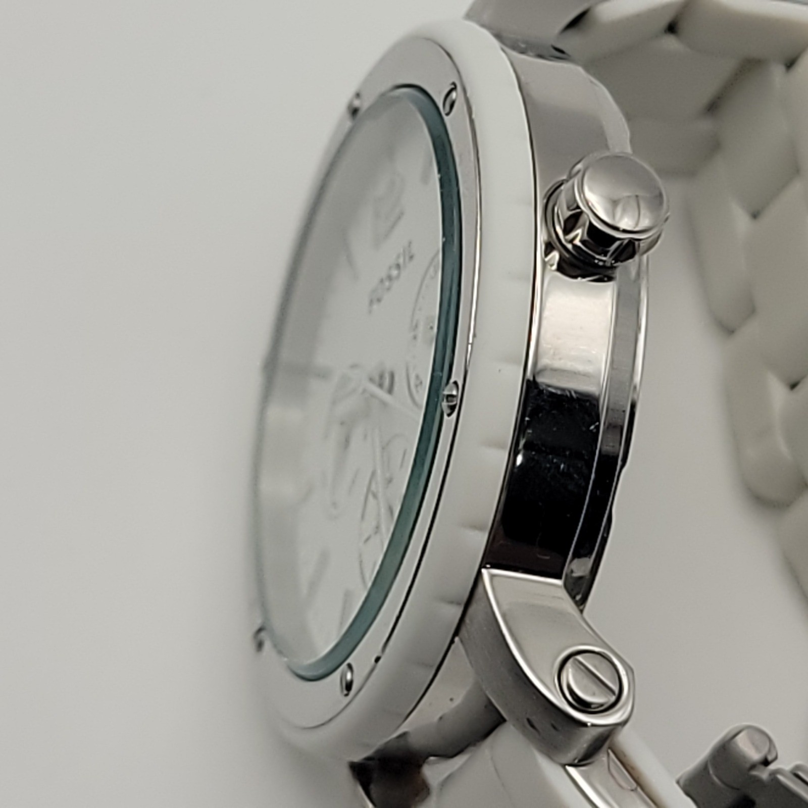 Fossil BQ9409 Watch Womens White Plastic 37mm Quartz Day Date 10 ATM