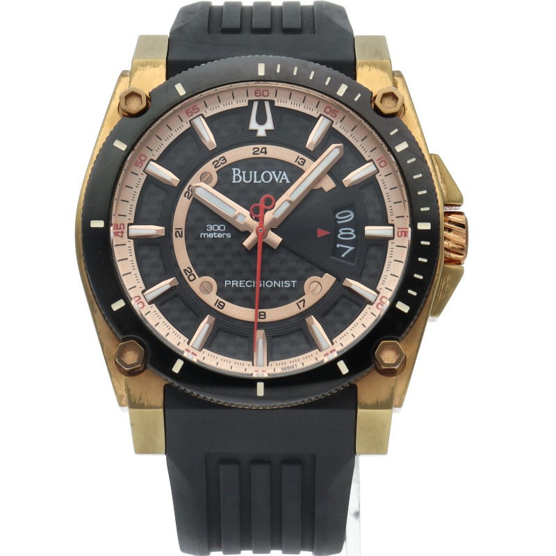 BULOVA Precisionist Watch 46.5mm 98B152 Stainless Steel / Rubber mensWatch b…