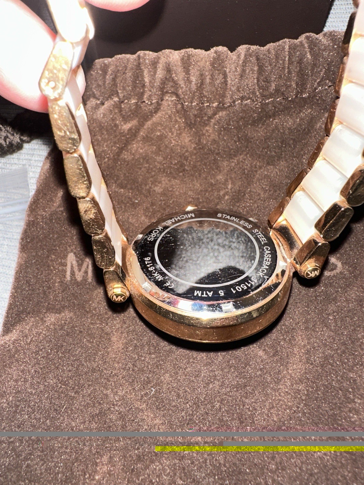 Michael Kors Women’s Quartz Logo Dial Diamond Accent Pink/Gold Bracelet Watch