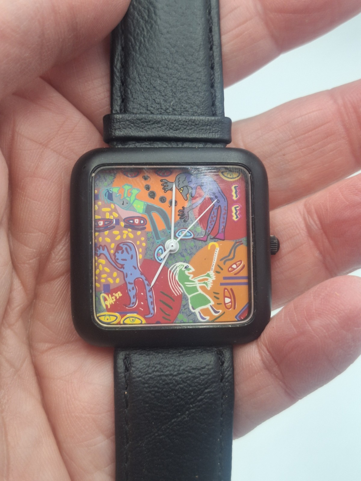 Vintage watches Keith Haring? ’92 Pop Art Leather Band Repair Or Parts Only