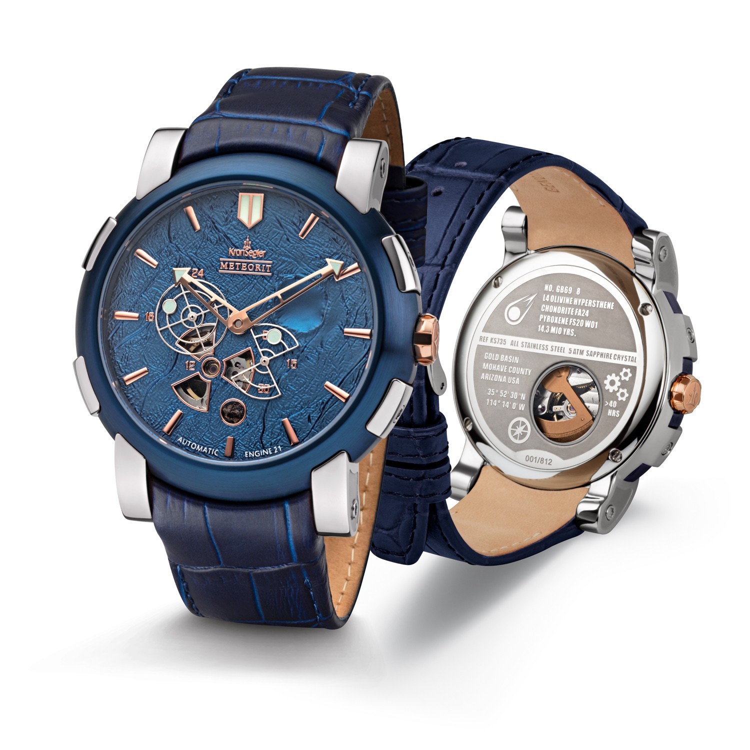 Kornsegler Meteorit Automatic watch steel blue