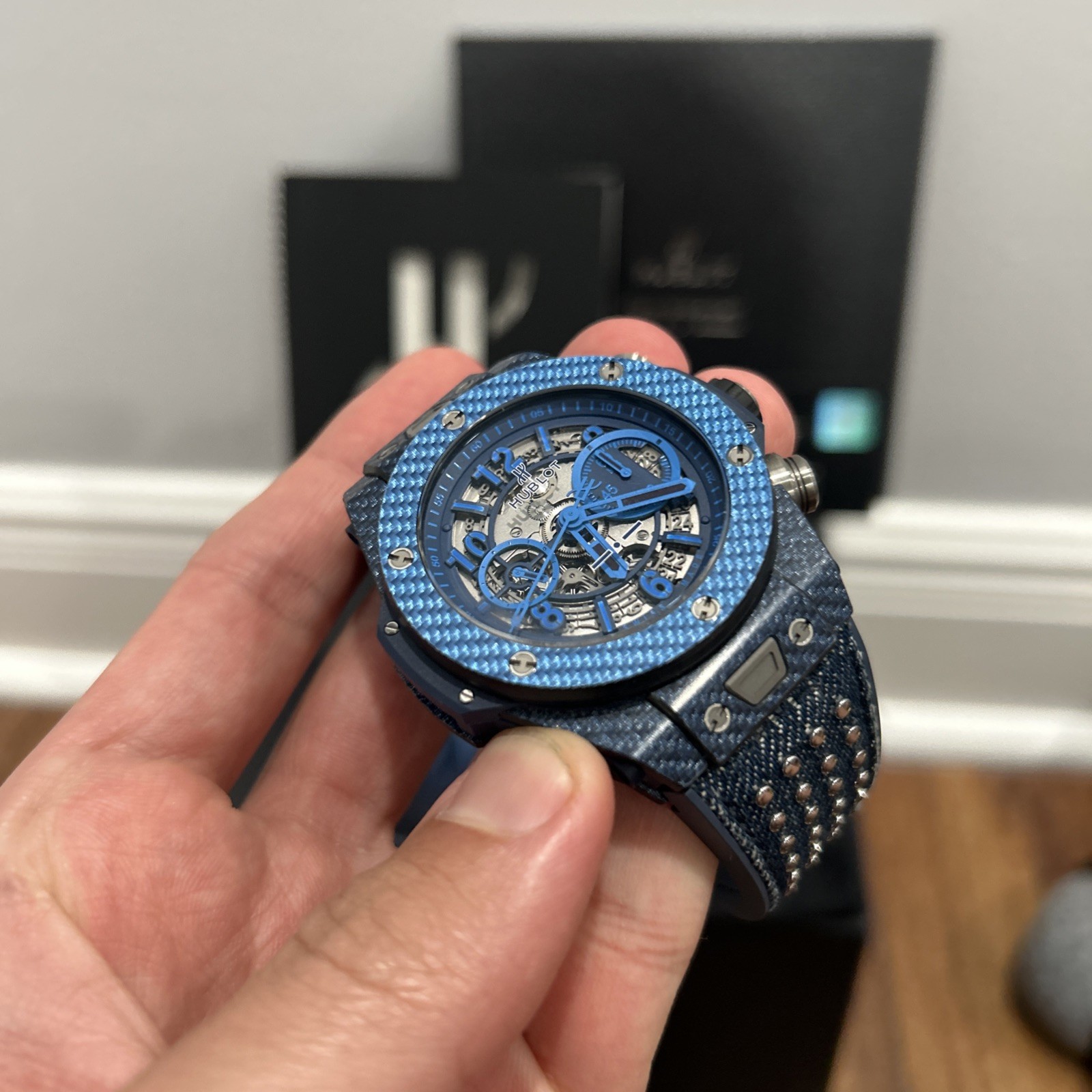 Hublot Big Bang Unico Italia Independent $26K MSRP Carbon WITH HUBLOT GLASSES