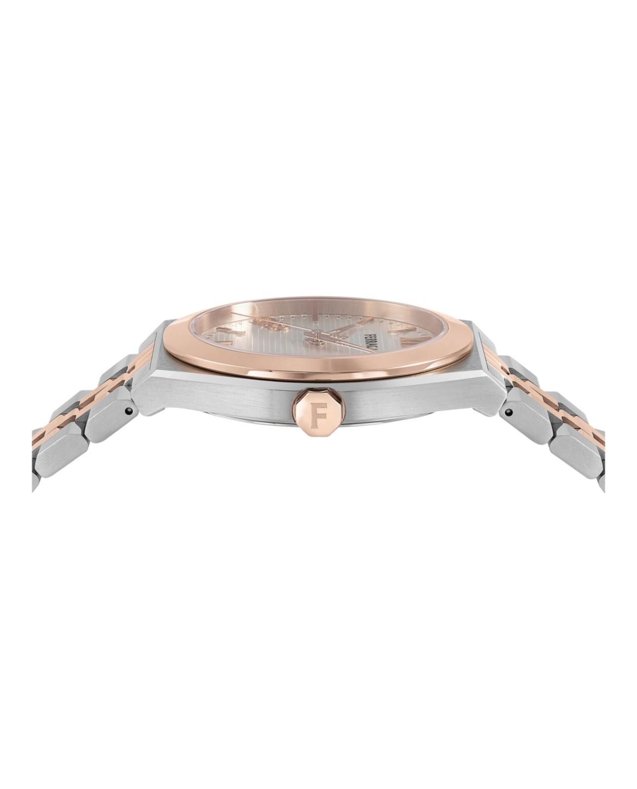 Ferragamo Mens Two Tone 40mm Bracelet Fashion Watch