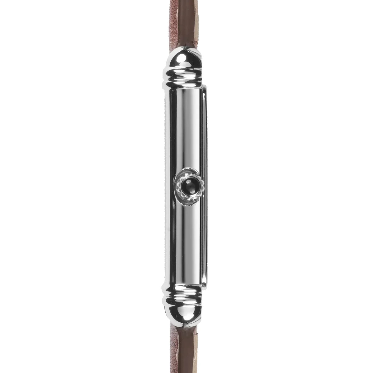 Herbelin Art Deco 17468AP22GD Men Brown Leather Straps Silver Dial Watch 26.5mm