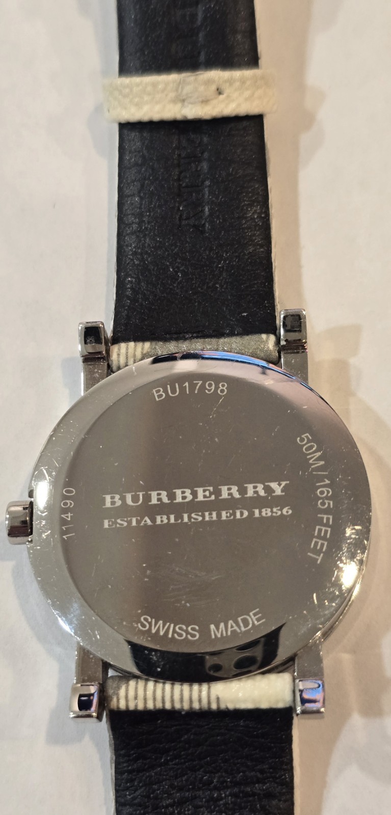Burberry BU1798 Nova Check Strap White Dial Stainless Steel Quartz Watch *Works*