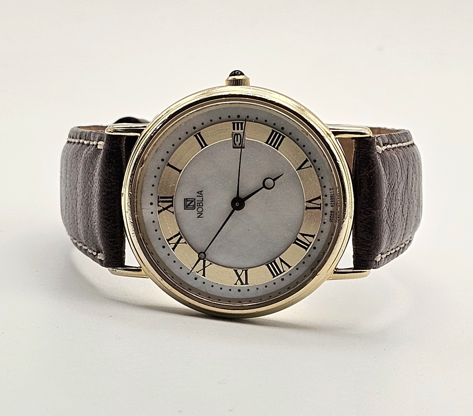 Noblia Citizen 4710-470231Y ~34mm~ Gold Toned~ Date~ Roman Numerals~ New Battery