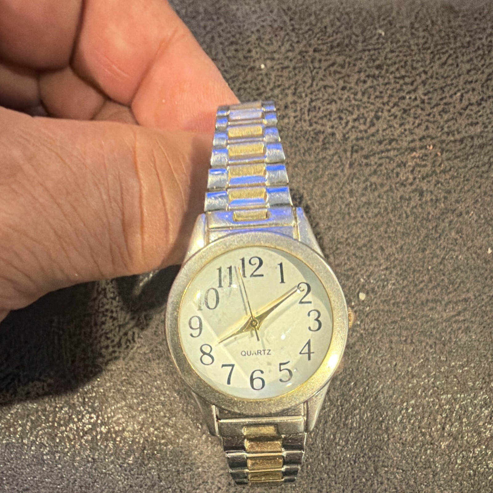 M.Z. Berger WS17B Quartz Analog Watch Two-Tone Metal Bracelet White Dial