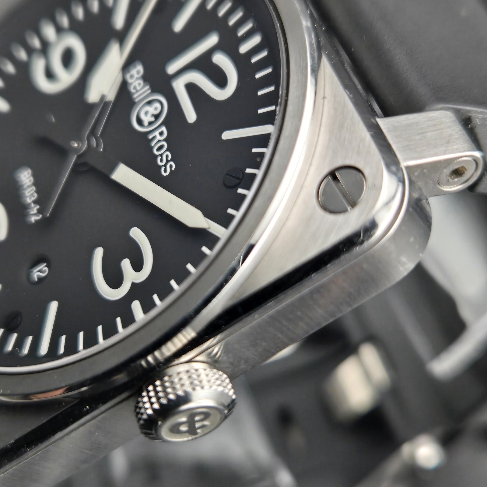 Bell & Ross BR03-92-S Aviation Military Date Men’s Watch Black Dial Case 42mm US