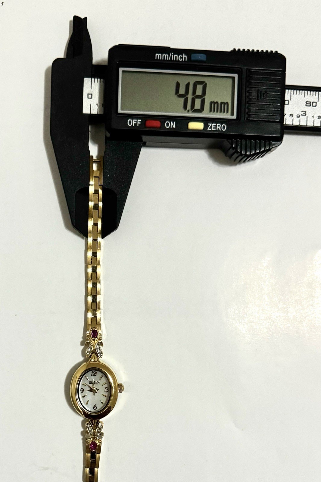 vintage antique elgin Luxury Gold Tone With 2 Genuine Ruby Stones Ladies Watch.