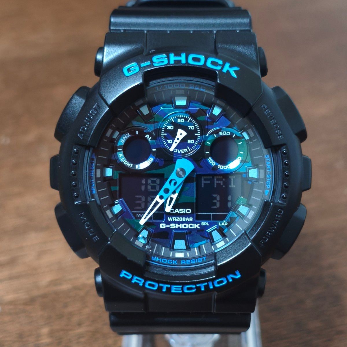 Casio G-Shock GA-100CB-1AJF Blue Camo Watch Pre-Owned